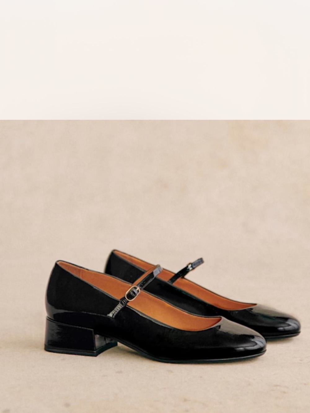 Sezane Angelique Mary Janes Patent Black - Size 8